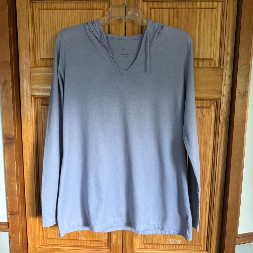 J. Jill Soft Gray Jersey Hoodie